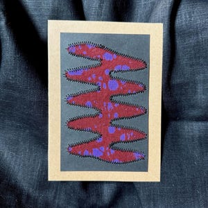 Carte postale artisanale / Carte tissée / Carte fait-main / Carte créative