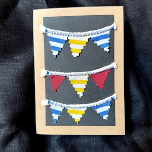 Carte postale artisanale / Carte tissée / Carte fait-main / Carte créative