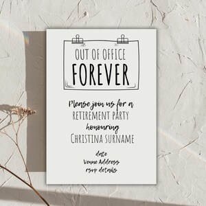 Out Of Office Forever Retirement Party Invitation
