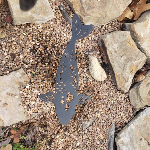 Metal Koi Garden Decor Etsy