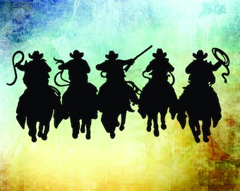 Cowboy Riders Metal Wall Art: Western Garden Decoration
