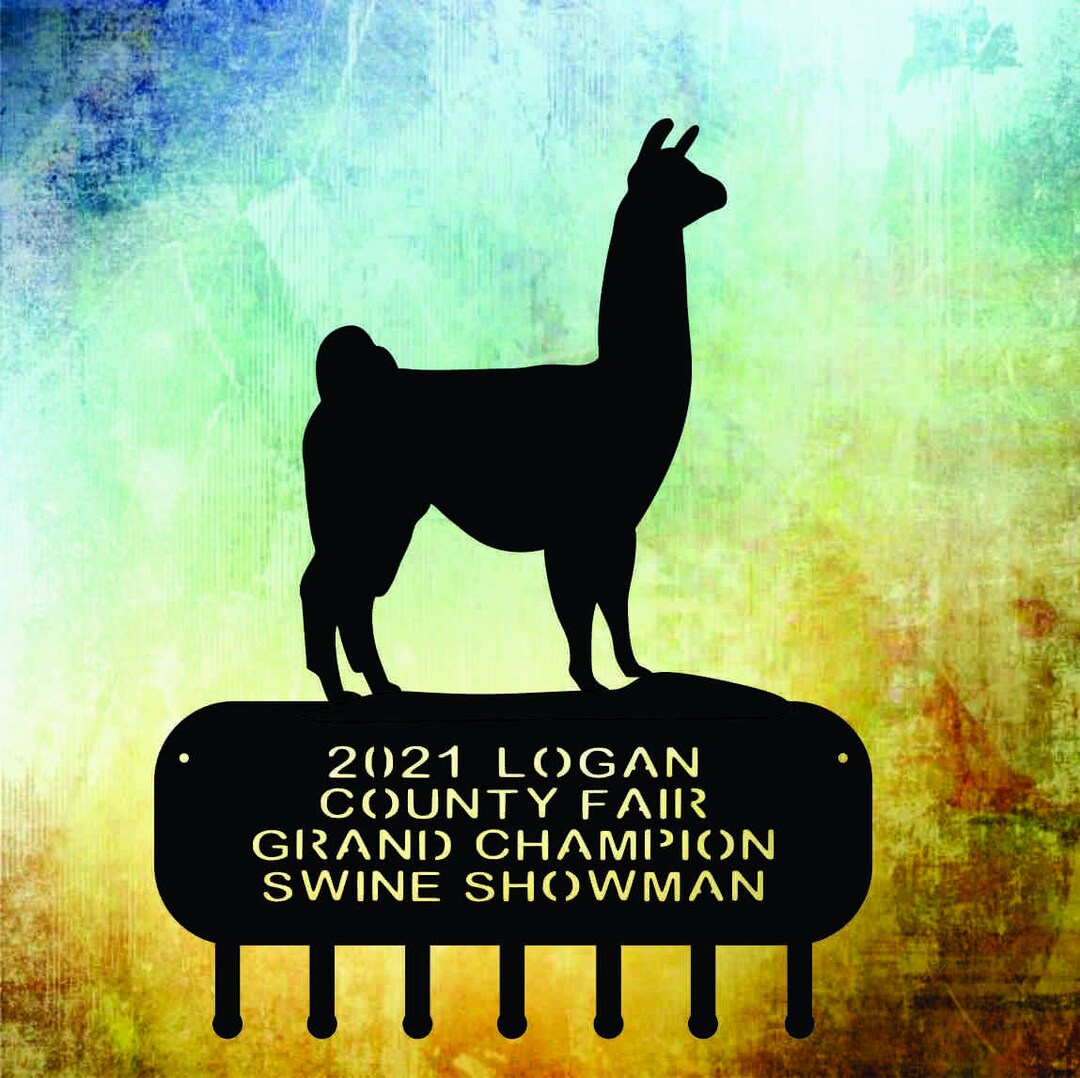 Llama Ribbon Holder or Keyrack. Pen Sign or Livestock Award. Etsy