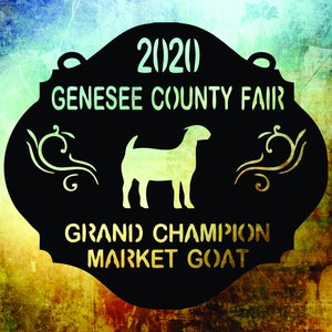 Personalized  boer goat livestock show award, trophy, ribbon, plaque.  Make great pen signs.