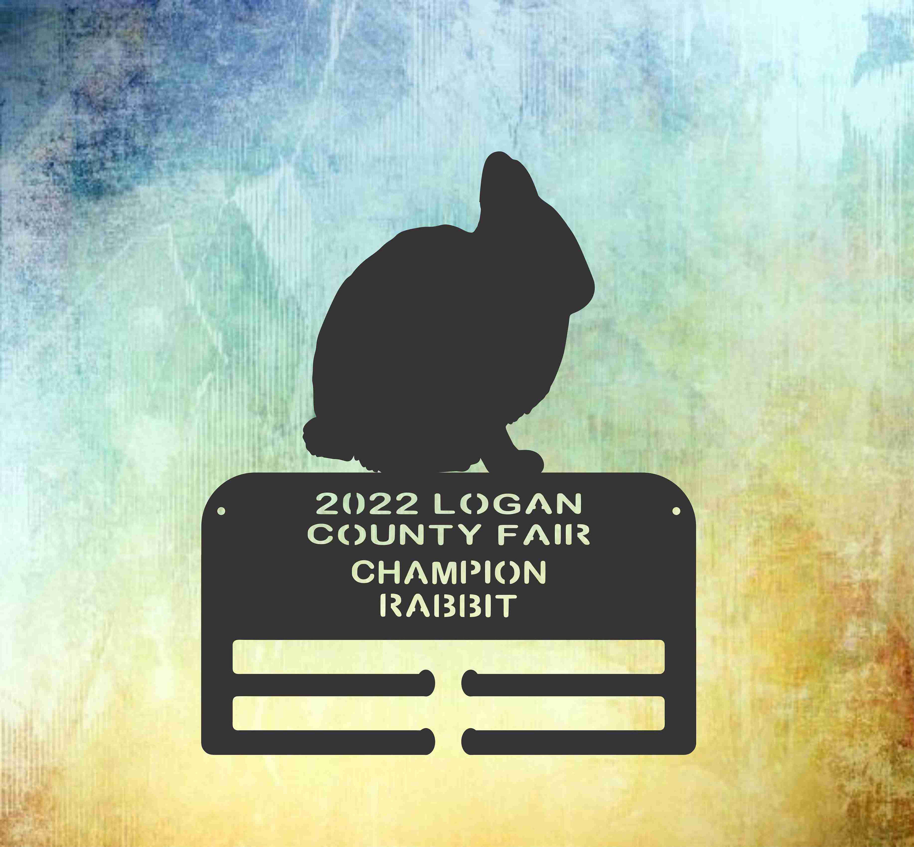 Rabbit Ribbon Holder: Personalized Pen Sign, Livestock Award - Etsy