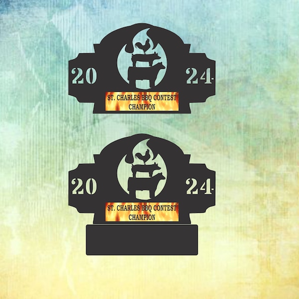 BBQ Champion Award: Plasma Cut Metal Trophy