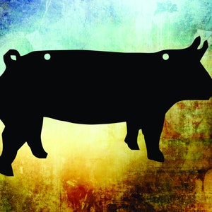 Pig sign or yard stake /  Custom Livestock metal pen sign / Barn, farm or ranch sign / Buyer gift / Personalized sign or award / HOG1