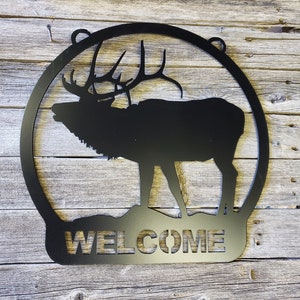 Elk wildlife sign / Plasma cut wall art or yard stake / Garden or cabin decoration / Rustic indoor or outdoor / Gift / Housewarming gift