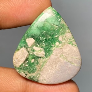 Variscite à bas prix, cabochon de variscite australienne poire variscite verte, fabrication de pierres précieuses faites main pour bijoux. 45,90 carats