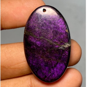 Pierres précieuses purpurite, meilleures formes de forage cabochon en purpurite, pendentif naturel en stichtite violet purpurite pour bijoux 60,20 cts