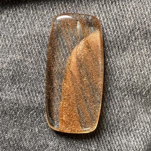 Gold Sparkle Crystal Covellite Cabochon Loose Gemstone Cushion Shape, AAA+ Gold Iolite Covellite Pendant For Jewelry Making  44Cts 43x21x5MM