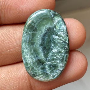 Cabochões de serafinita, pedra preciosa de serafinita, pedra solta, serafinita natural semipreciosa, fabricação de joias de serafinita (24,10 cts, 30 x 20 x 4 mm)