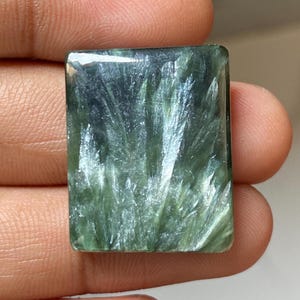 Excelente pedra preciosa natural serafinita cabochão serafinita pedra semipreciosa solta para uso Pingente de prata, preço baixo 26x21x6mm 37,25Cts