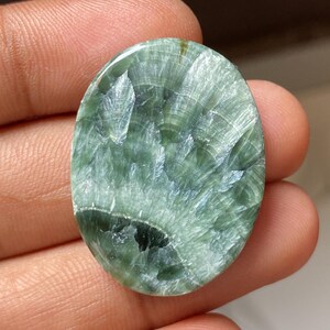 Cabochons en séraphinite, pierres précieuses en séraphinite naturelles, pierres semi-précieuses en séraphinite de Russie, fabrication de bijoux en séraphinite 35,30 cts.