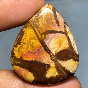 Pietra preziosa di diaspro australiano, pietra cabochon di diaspro, pietra cabochon sciolta per la creazione di gioielli, 38,65 carati, 34x28x5 mm