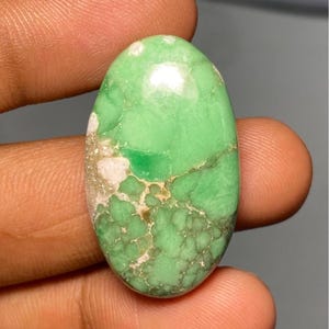 Natural Variscite Gemstone, Utah Variscite Cabochon Green Top Quality Variscite Loose Stone Handmade Gemstone Making For Jewelry. 34.55 Cts.