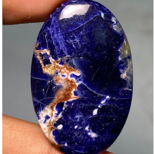 Cabochon de sodalite bleu, AAA, pierres précieuses de sodalite de qualité incroyable, pierre en vrac de sodalite naturelle faite à la main pour la fabrication de bijoux. 46 carats 41x26x5 MM