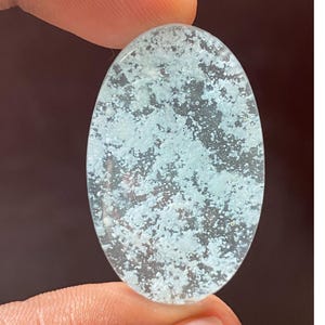 Cabochão de hemimorfita 100% natural, cristal de hemimorfita floco de neve para fabricação de joias, hemimorfita com fundo plano, 49,45 Cts.