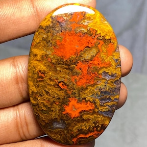 Cabochon di agata marocchina, pietra preziosa di agata naturale per la creazione di gioielli, pietra pendente, pietra sciolta, cristallo di agata, 124,40 carati