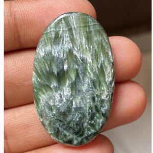 Cabochons en séraphinite, pierres précieuses en séraphinite naturelles, pierres semi-précieuses en séraphinite de Russie, fabrication de bijoux en séraphinite 35,30 cts.