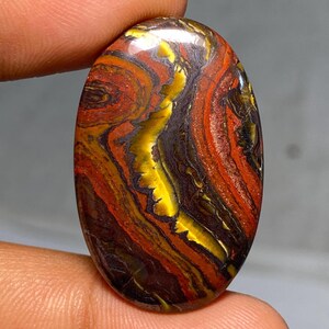 Occhio di tigre in ferro naturale di alta qualità Il ferro di tigre è una combinazione di occhio di tigre, ematite e pietra di tigre diaspro rosso da 34,25 carati, 34x21x4 mm