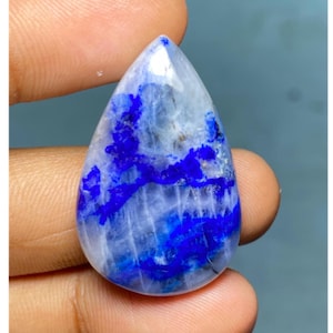 Pierre gemme afghane classique en vrac, cabochon afghanite réactif aux UV, afghanite bleue naturelle d'origine afghane pour bijoux (34 x 22 x 78 mm) 44,50 cts