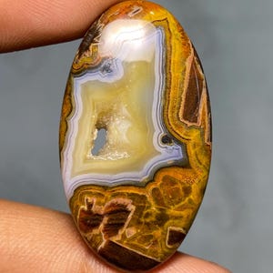 Piedra preciosa de ágata en barra de calidad A-1, cabujones de ágata en barra natural, hechos a mano, piedra suelta de ágata turca de alta calidad, ovalada para joyería, 43,45 ct.
