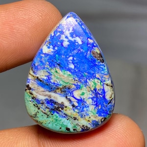 Cabochon d'azurite, pierre précieuse d'azurite bleue naturelle, pierre précieuse pour la fabrication de bijoux, pendentif, cristal d'azurite, cadeau pour elle, cadeau pour elle 25,20 cts