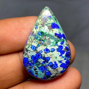 Cabochon d'azurite, pierre précieuse d'azurite bleue naturelle, pierre précieuse pour la fabrication de bijoux, pendentif, cristal d'azurite, cadeau pour elle, cadeau pour elle 28,50 cts