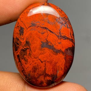 Cabochon de pierre précieuse jaspilite 38 Cts, cabochon jaspilite de forme ovale, pierre précieuse jaspilite en vrac pour la fabrication de bijoux - 34 x 27 x 6 mm