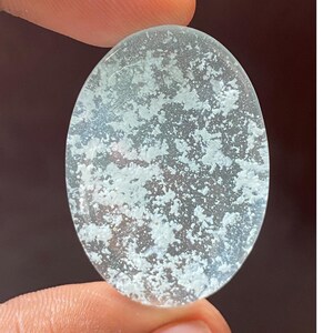 Cabochão de hemimorfita, cristal de pedra preciosa de hemimorfita em forma de floco de neve para fabricação de joias, parte traseira plana, hemimorfita 100% natural, 46,20 Cts.