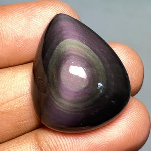 Cabujón de obsidiana semipreciosa en forma de pera, obsidiana arcoíris 100 % natural de alta calidad, piedra preciosa suelta para fabricación de joyas, 28 x 22 x 11 mm, 35,50 quilates