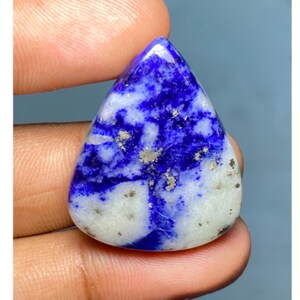 Pierre gemme afghanite naturelle, cabochon afghanite réactif aux UV, afghanite bleue de qualité AAA+ pour bijoux (32x26x6 mm) 43 Cts
