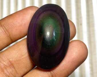 Regenbogen Obsidian Auge Cabochon, beste Qualität Obsidian Edelstein Halbedelstein handgefertigte lose Stein verwenden Herstellung Schmuck - 59Cts, 39x24x12mm