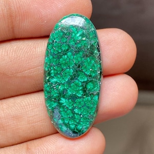 Cabochão de malaquita com pedra preciosa solta, designer oval de malaquita para fazer joias, pingente de presente para ele, malaquita natural (36,10 ct, 36 x 18 x 5 mm)