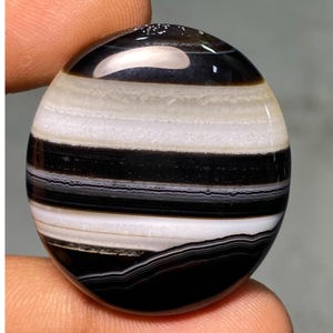 Cabochons d'agate noire 100 % naturelle, faits à la main, en vrac, 63,90 cts (34 x 31 x 8 mm)