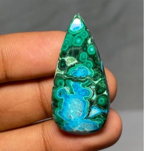 Malachite de chrysocolle naturelle cabochon en forme de poire malachite de chrysocolle pour la fabrication de bijoux malachite en vrac 40,50 CT 37x18x5 MM