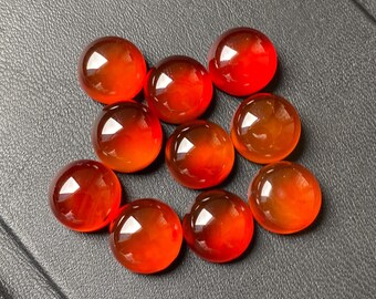10 Pcs Lot- AAA+ Natural Red Onyx Cabochon Round Shape Calibrated Wholesale Stones Red Onyx Loose Gemstone Gift For Birthday 11mm, 61.30Ct