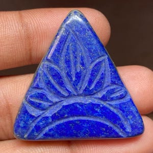Lapislazzuli intagliato cabochon pietra preziosa sfusa lapislazzuli naturale pietra preziosa intagliata Mughal retro piatto per la creazione di gioielli pietra intagliata 58,25 ct