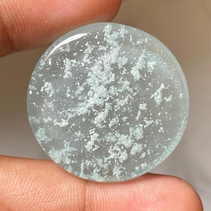 Cabochon hémimorphite, cristal de pierre précieuse hémimorphite flocon de neige pour la fabrication de bijoux, dos plat hémimorphite 100 % naturelle, 59,65 cts.