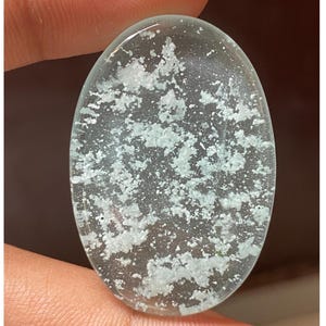 Cabochão de hemimorfita incrível, cristal de hemimorfita floco de neve para fabricação de joias, hemimorfita com fundo plano, 50 cts. 42x27x5 mm