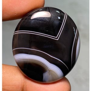 Cabochons d'agate noire 100 % naturelle, pierres précieuses en vrac faites à la main avec de bonnes sensations 84,65 cts (39 x 34 x 8 mm)