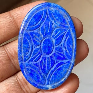 Lapislazzuli naturale intagliato cabochon pietra preziosa sfusa lapislazzuli moghul intagliato pietra preziosa retro piatto per la creazione di gioielli pietra intagliata 114,30 ct
