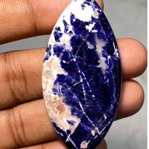 Blue Sodalite Cabochon, AAA Amazing Quality Sodalite Gemstones handmade Natural Sodalite loose stone for jewelry making. 60.90Cts 57x27x6 MM
