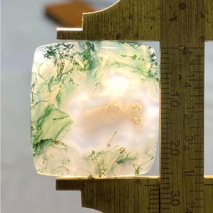 Agate mousse de qualité supérieure en vrac, faite main, pierre précieuse de qualité supérieure, en vrac, agate mousse verte, cabochon pour la fabrication de bijoux DIY. (39,25 Ct, 27 x 27 x 5 mm)