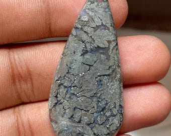 Outstand Marcasite Cabochon Natural Marcasite Pear Shape Loose Gemstone and Polish For Jewelry Making Marcasite Stone 59.60Cts. 39x22x6MM