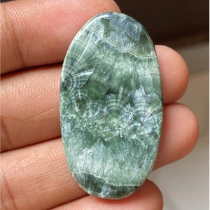 Cabochons en séraphinite, pierres précieuses en séraphinite naturelles, pierres semi-précieuses en séraphinite de Russie, fabrication de bijoux en séraphinite 47,25 cts.