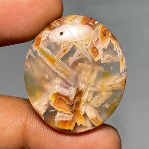Piedra preciosa de ágata palo, cabujones de ágata palo naturales, hechos a mano, increíble piedra suelta de ágata palo turca de alta calidad con buenas sensaciones, 37,12 cts