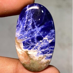 AAA Quality Amazing Sodalite Cabochon, Sodalite Gemstones handmade Natural Sodalite loose stone for jewelry making. 26.10Cts 36x21x4 MM