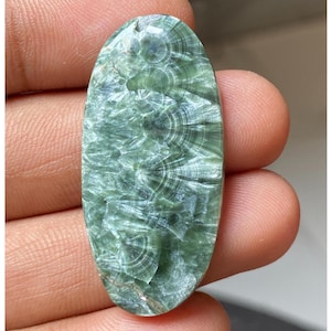 Séraphinite naturelle, pierre brute, cabochons en séraphinite, séraphinite semi-précieuse de Russie, fabrication de bijoux en séraphinite 30,25 cts.