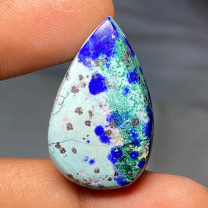 Cabochon d'azurite bleue, pierre précieuse d'azurite naturelle, pierre précieuse pour la fabrication de bijoux, pendentif, cristal d'azurite, cadeau pour elle, cadeau pour elle 24,25 cts